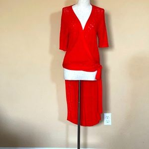 Red lace high-low Wrap/cover up for a hot summer day